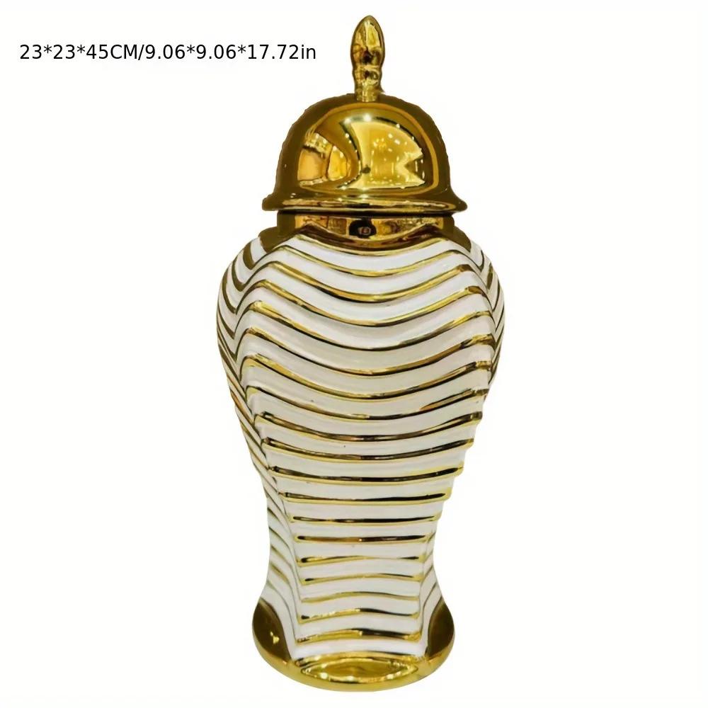 home decor Platinum ginger jar vase Nordic living room home decoration bedroom living room ginger jar decoration jar flower pot