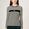 Bcbg Mock Neck Stripe Knit Top B3w9k305