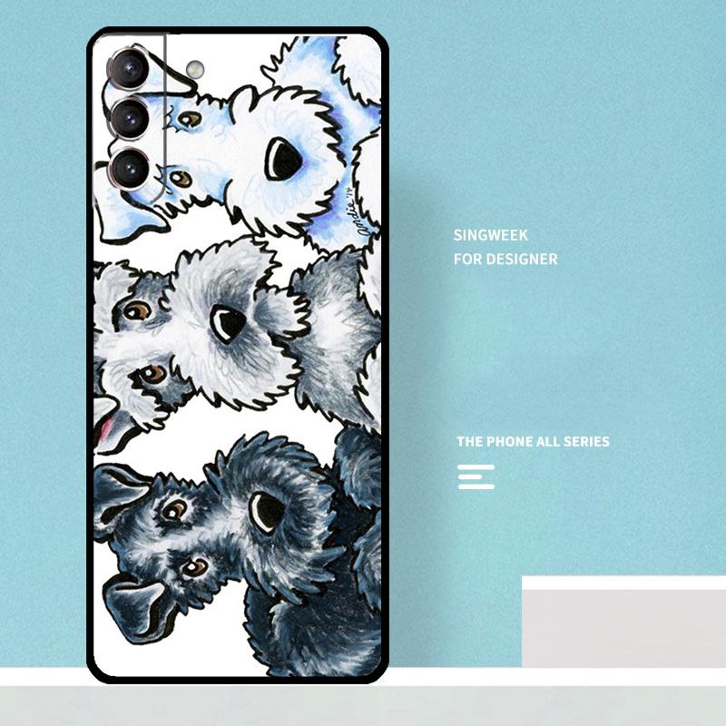 Cartoon schnauzer dog Case For Samsung Galaxy S25 Ultra S21 S22 S23 S24 Ultra S9 S10 S20 Plus S25 FE Phone Cover
