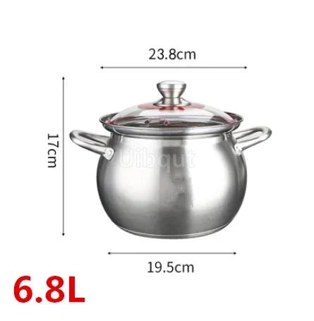 304 stainless steel Thickened soup pot New design General use of gas in induction cooker for porridge and soup big cooking pot