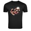 Astronaut Kicking Moon Space Soccer Graphic T-Shirt