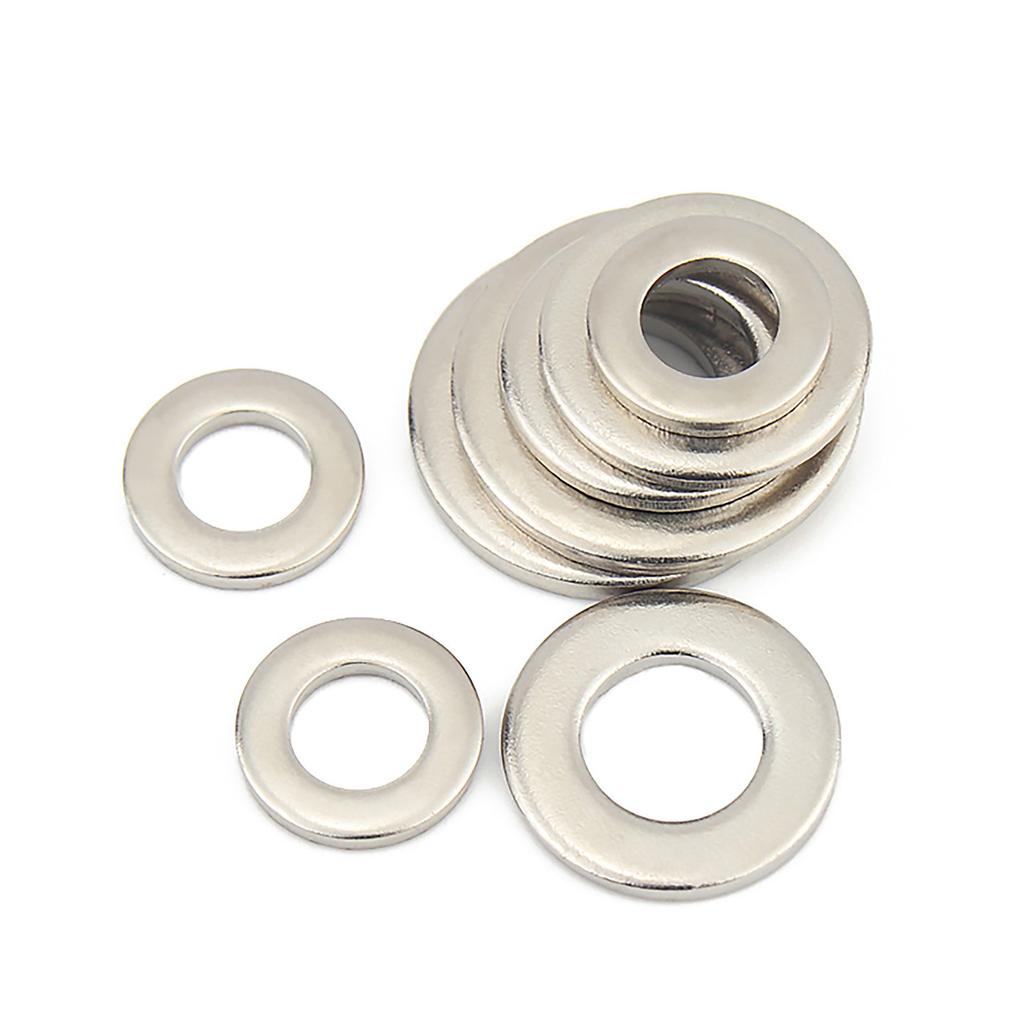 Nickel-plated Carbon Steel Flat Washer M3 M4 M5 M6 M8 M10 M12 M14 M16 M20 Meson Washers Plain Washer Gaskets Spacer Shim