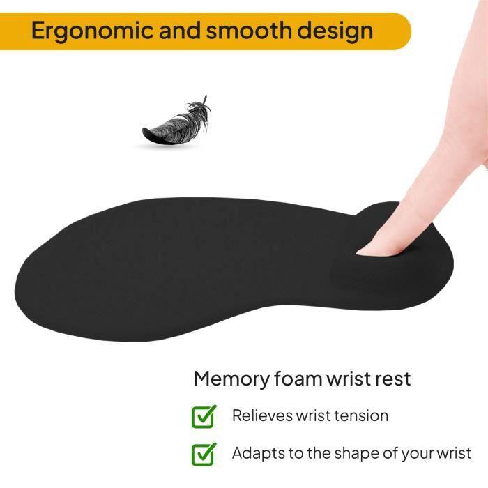 Tapis De Souris - OcioDual - Ergonomique - Repose-poignet En Gel - Base Antidérapante - Noir