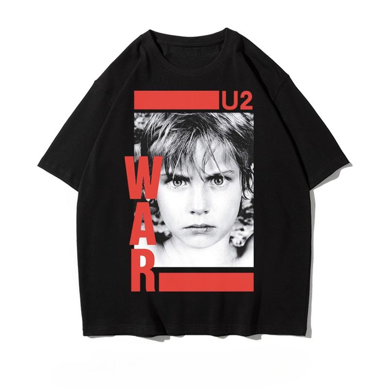 

2025 Мужская летняя футболка с графикой U2 Музыка Хип-хоп Металл Рэп Рок-группа Короткий рукав Хлопковая одежда Мода Уличная одежда Топы Футболка S