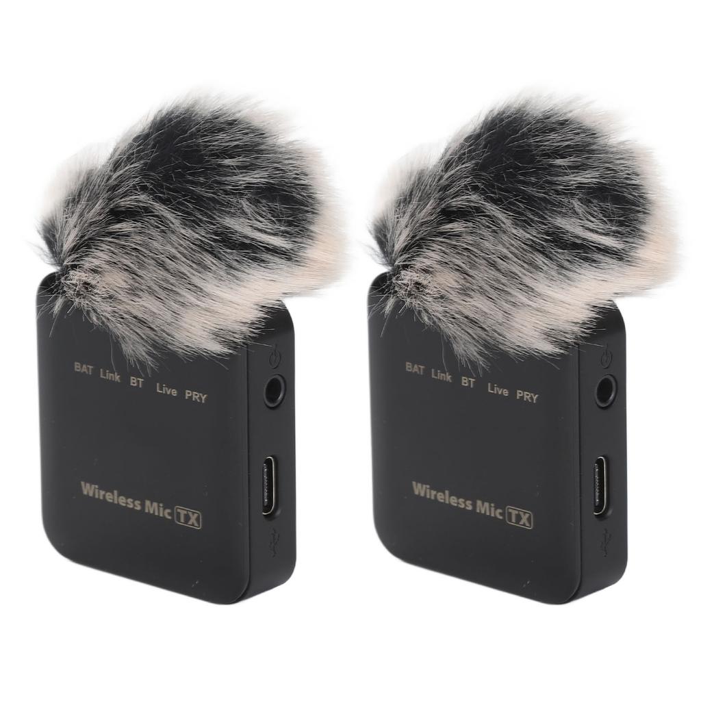 Dual Wireless Lavalier Microphone for Phone Laptop Computer Omnidirectional Lapel Microphone for Video Recording