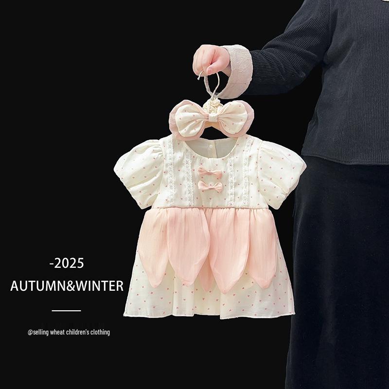 

Baby Romper Short Sleeve Princess Summer Outfit - Lightweight for Crawling 80cm