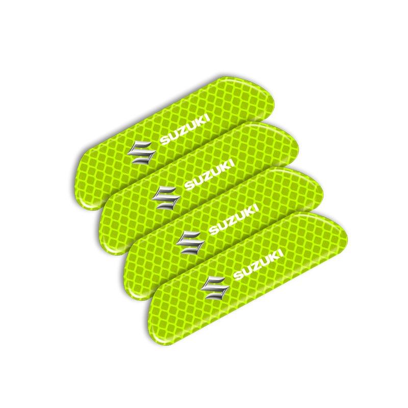 4PCS Car Door Safety Warning Reflective Mark 3D Sticker Car Accessories for Suzuki Grand Swift Jimny Vitara Baleno SX4 XL-7 GW250