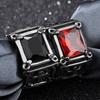 Yunjin new retro men's fashion personality inlaid ruby cross ring trendy hip-hop ring