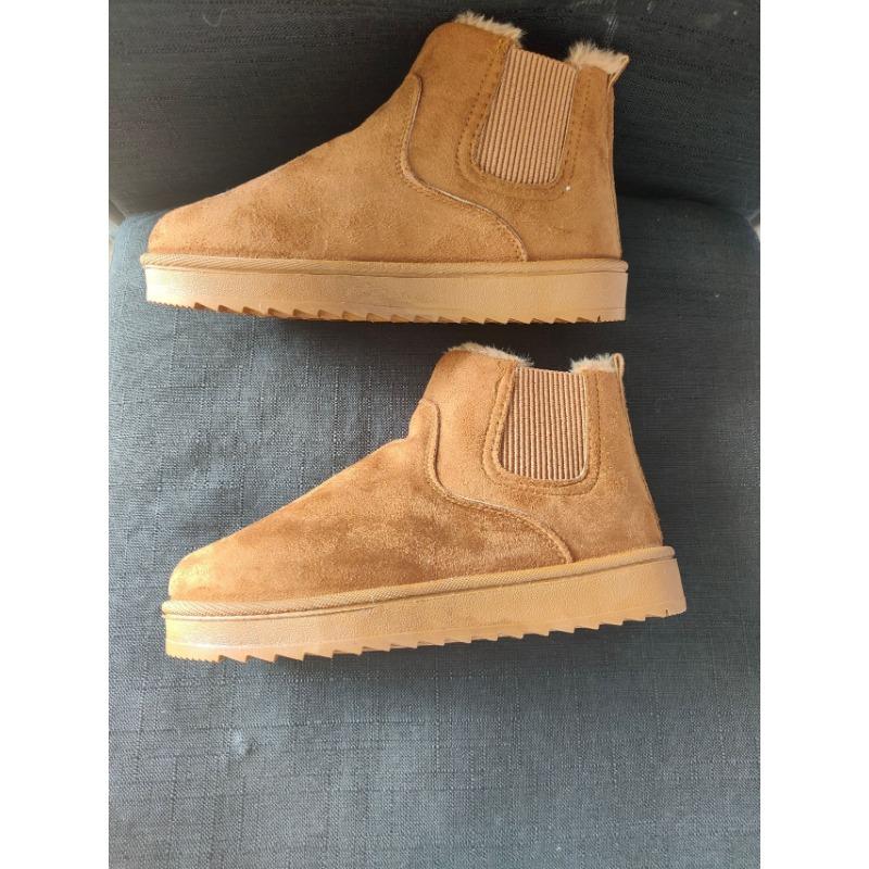 Women's Comfortable Fashion Hundred Cotton Shoes Snow Boots--Plush Lining Warm One Foot Stirrup Arch Support Casual Home Outdoor Shoes