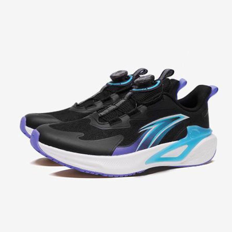 Anta Kids Lingyun Fabric Summer Lightweight Low-Top Running Shoes Kids sneaker Black Lake-Blue Mystic-Purple 312525531R-3