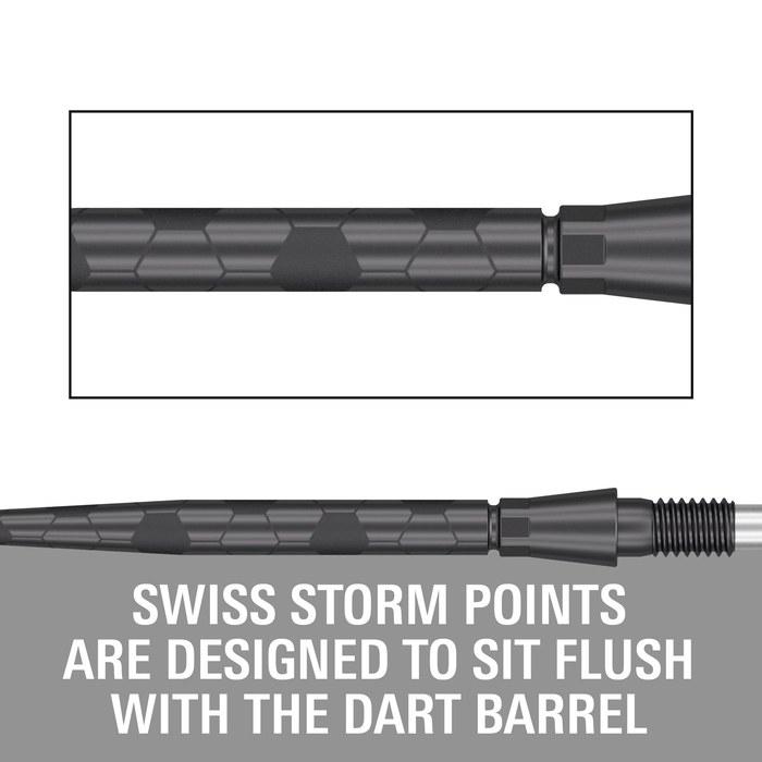 Target Darts Swiss Storm ONYX Dart Points (3 pieces) 26mm/30mm/35mm - Silver/Gold/Black. Replacement Steel Dart Points (30mm, Black).