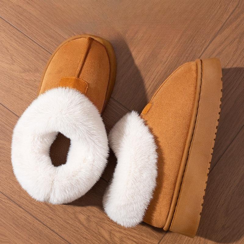 Cotton Slipper Bags and Indoor Home Thick-soled Warm Fleece Shoes Are Worn Outside