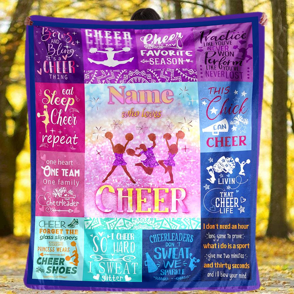 Cheerleading Outdoor Customize Your Name Blanket Comfortable Soft Lightweight Allseason Multipurpose Blanket For Travel Camping Picnics Sofa Office
