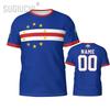 Individuelle Name Nummer Kap Verde Flagge Emblem T-Shirts Für Männer Frauen T-Shirts Team Kleidung Fußball Fans Geschenk