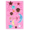 Cake Molds Silicone Silicone Fondant Mold Flexible Face Pattern Moon Star Mold Non Stick Reusable Clay Mold Clay Resin DIY