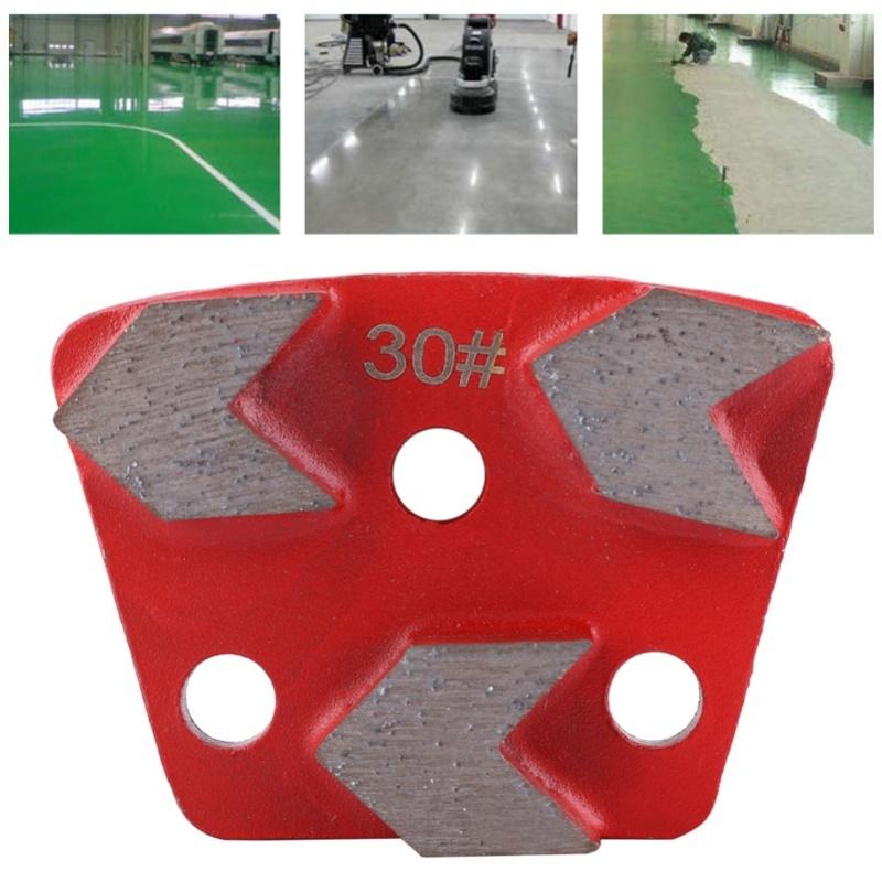 3PCS Trapezoid Diamond Floor Grinding Pad Disc #30 Grit Metal Bond Scraper