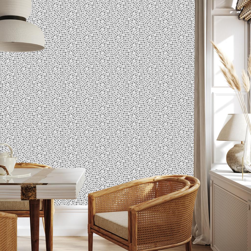 Wallpaper Shades of Gray and Mosaic for Living Room and Bedroom 50x1000