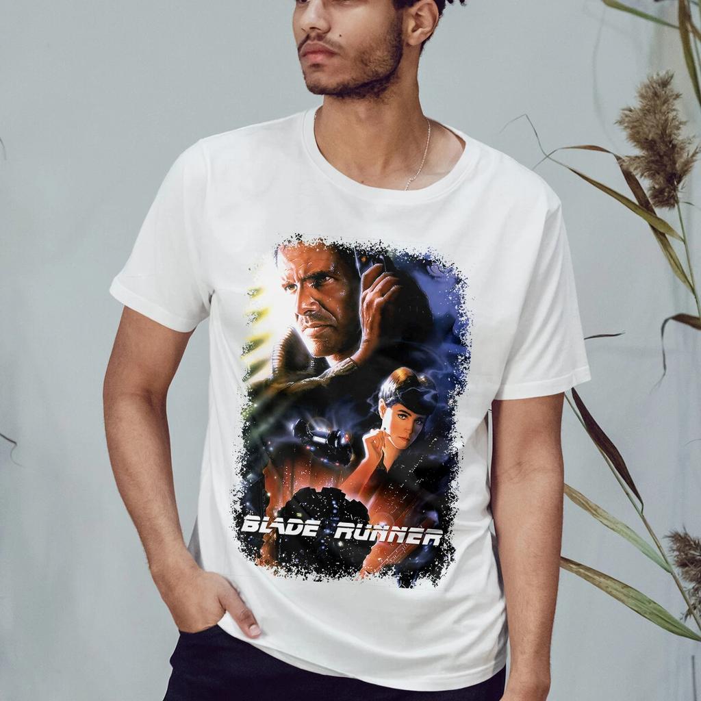 Blade Runner (1982) Movie Poster Style T-shirt All Season Vintage Pure Cotton T-shirt Men's and Women's Streetwear