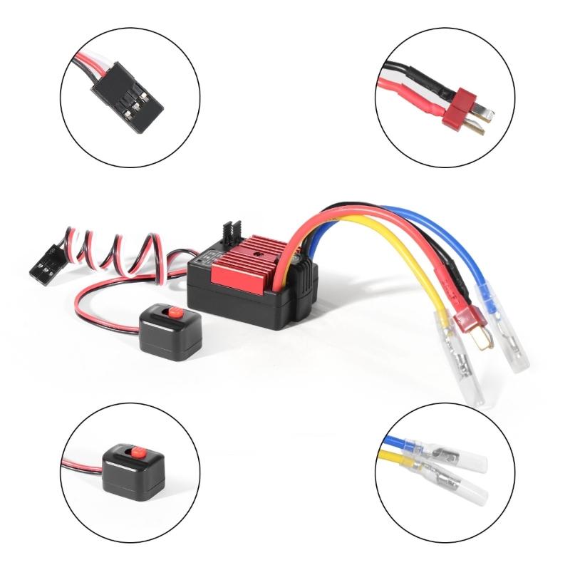 

High Current 60A Brushed ESC Triple Mode For 2 3S Lipoes for Crawlers Trucks Boats червоний