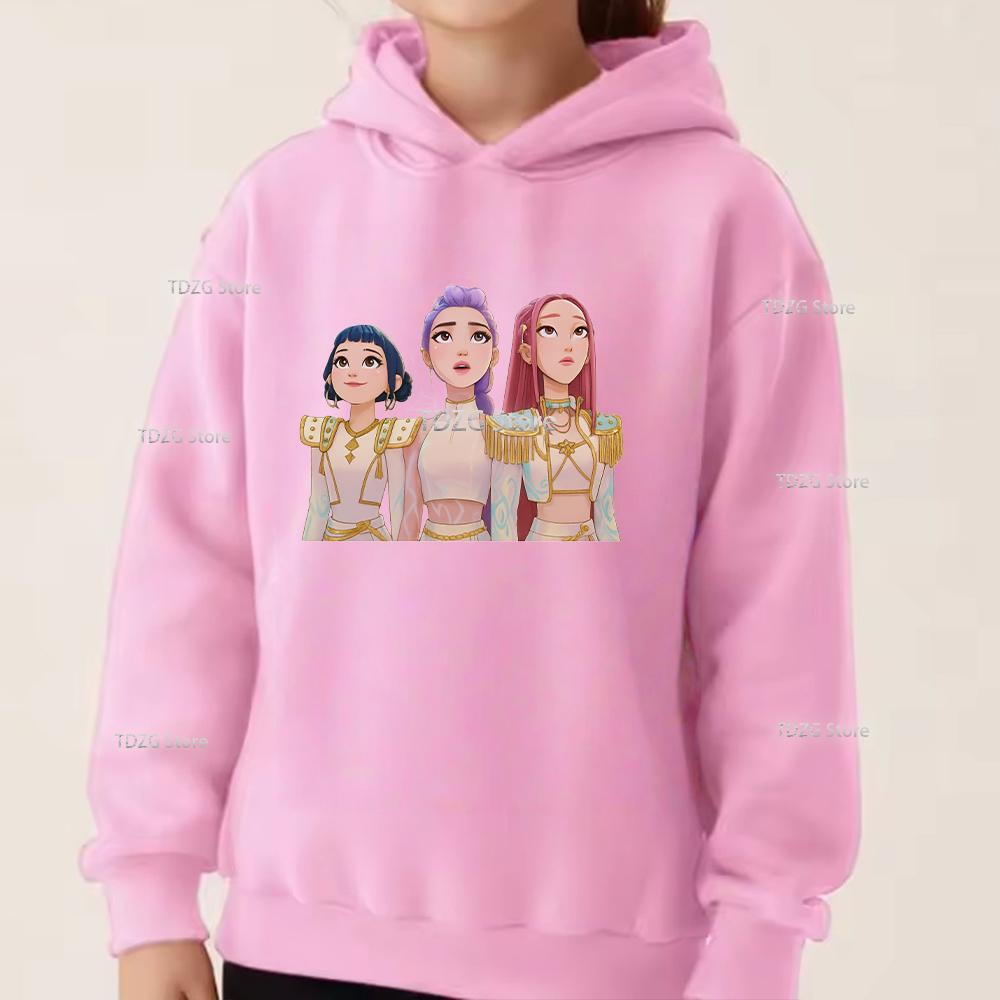 Autumn KPop Devil Hunter Fashion Girl Group Printed Children's Long Sleeved Clothing Boys and Girls Casual Sports Hoodies