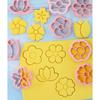 8pcs Flower Shaped Cookie Mould Biscuit Fondant Embosser Stamp for Wedding Party Plastic Cake Decorating Baking Supplies