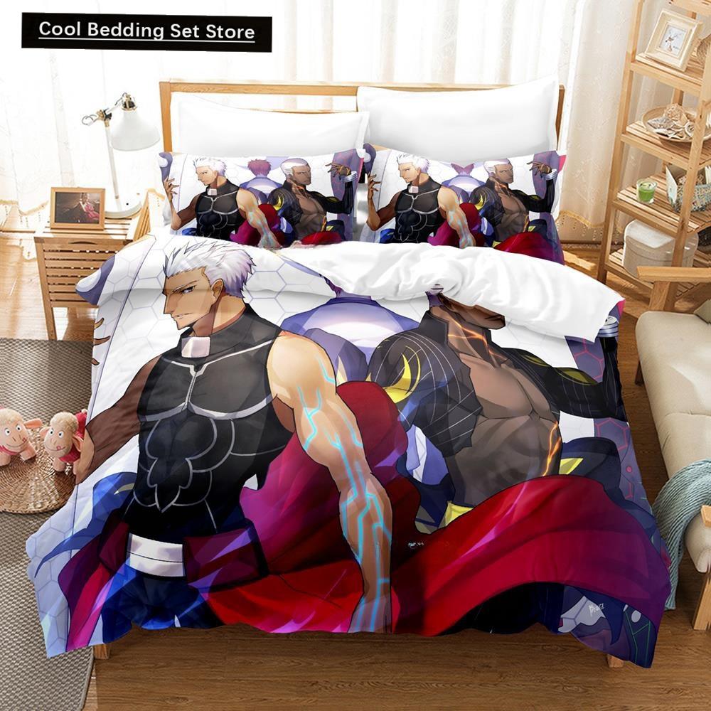 3D Tecknade serier Fate/Grand Order Emiya Alter Sängklädesset Enkelsäng Tvilling Full Queen King Size Sängset Vuxen Barn Sovrum Påslakan Set
