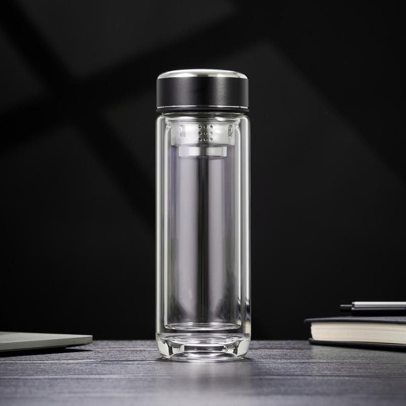 Customizable Double-Layer Explosion-Proof Glass Cup: High Temperature Resistant for Tea Brewing