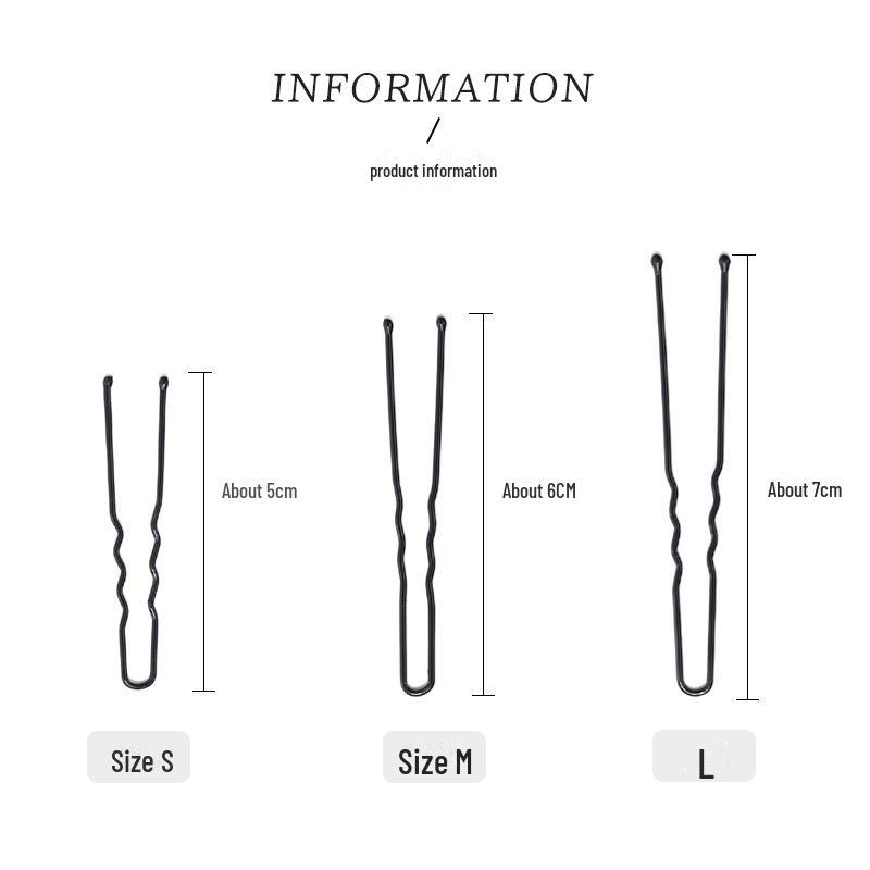 Black U-Shaped Bold Hair Clip – Large Fixing Tool & Side Clip