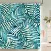 Tropical Plant Green Leaves Shower Curtain Bathroom Curtains With Hooks Monstera Palm Trees Waterproof Fabric Bathtub Decor