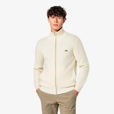 Herre Strikket Cardigan med Rib og Lynlås AH155E-55N70V