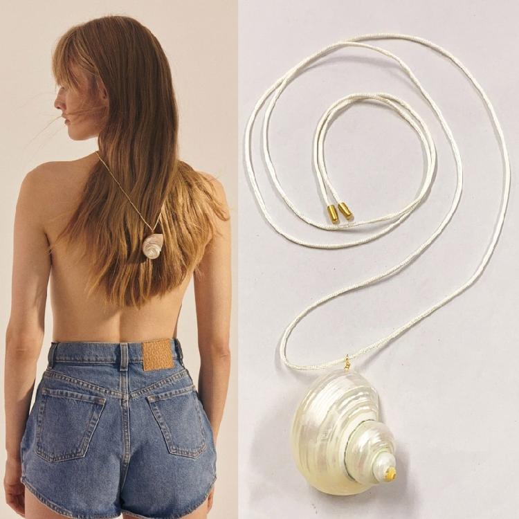 Handcrafted Conch Shell Necklace Pearls Details Versatile Earrings Jewelry For Casual Or Formal