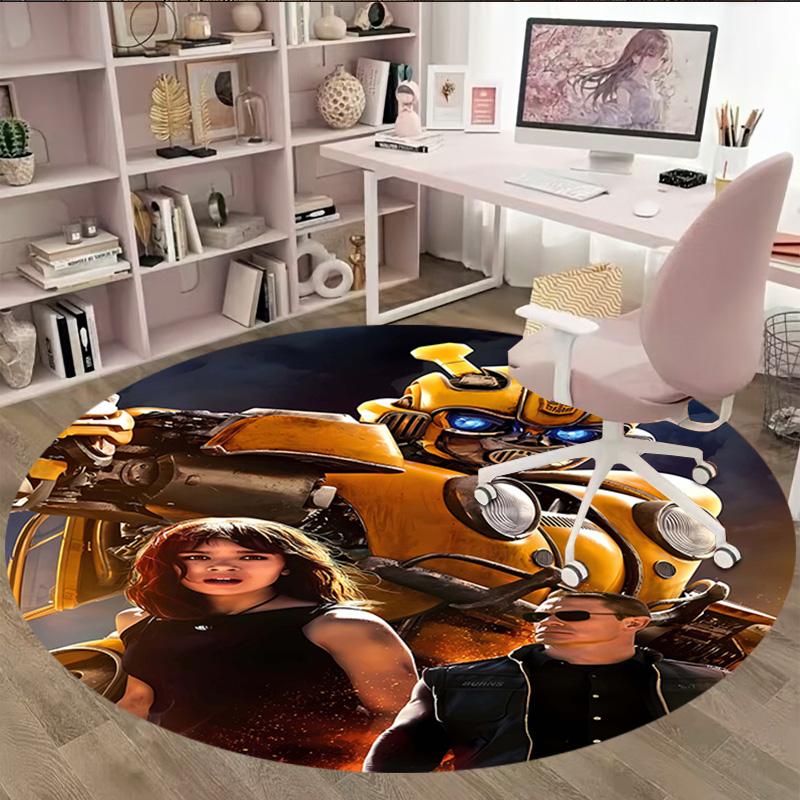 1pc Bumblebee1 Print Round Carpet Chair Round Carpet Suitable for Bedroom Living Room Home Decorative Carpet