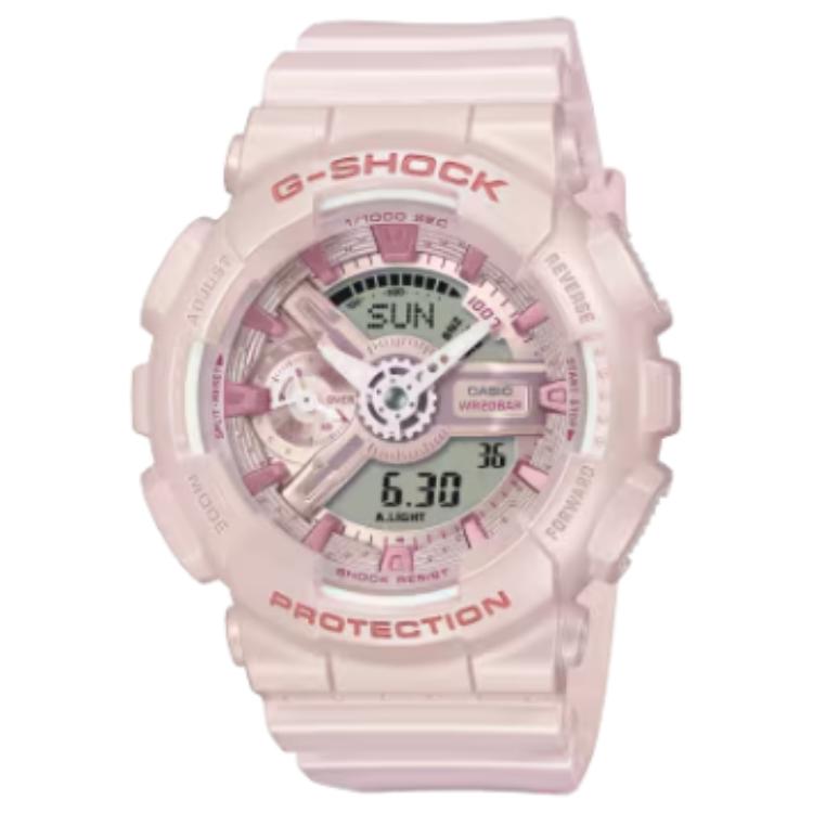 Casio 200M Waterproof Quartz Watch Resin Strap Women watches Pink GMA-S110ST-4A Pink Watch Dial