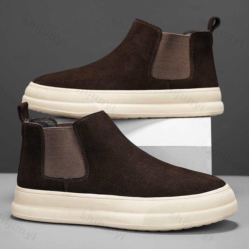 Fashion Men's Fashion Trend Casual Shoes 2025 Spring New Comfortable High Top Versatile Thick Soled Ankle Boots Non slip Chunky sneakers