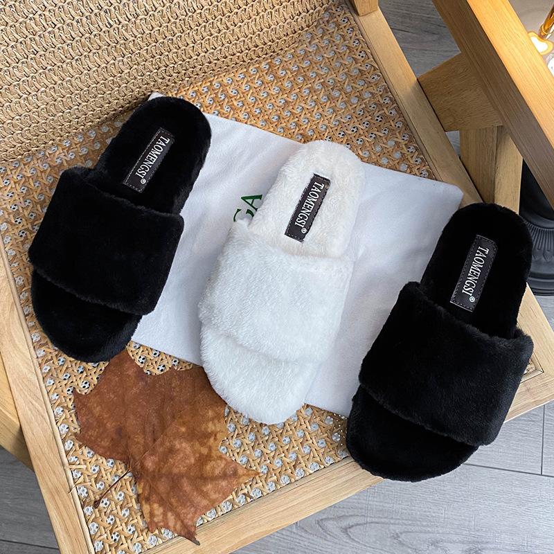 Mode Leopard Fell Hausschuhe Damen Dicke Sohle Plateau Pantoletten Winter Pantuflas Damen Slip In Nerz Pelzige Schuhe Damen Flauschige Slipper