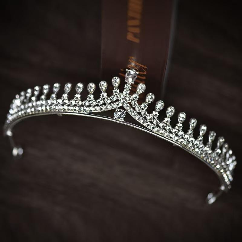 Bridal Crown Headdress Rhinestone Crown Wedding Veil Diamond Clothing Eighteen Year Old Adult Ceremony Birthday Princess Hair Accessories