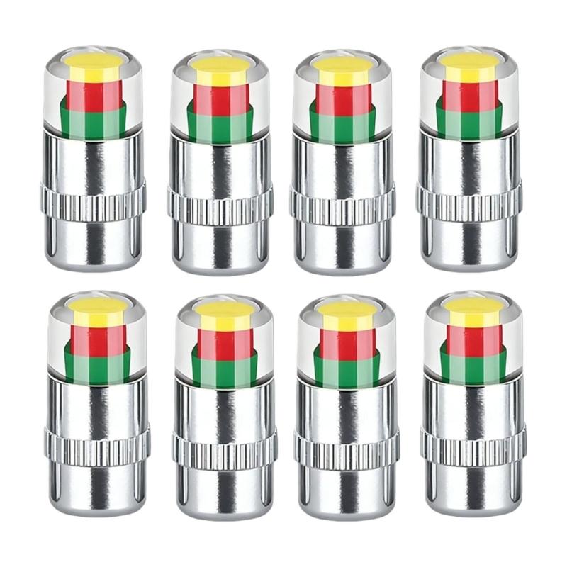Visual Tire Pressure Indicator Cap for Quick Check with Green Yellow Red Warning Helps Avoid Blowouts Improve Safety on All Vehicles