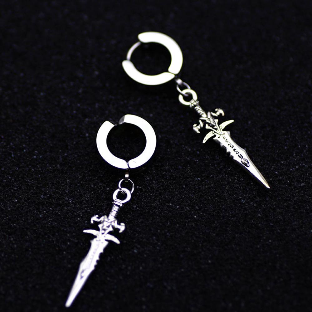 Einzelne Temperament Kette Titan Edelstahl Studenten Hoop Lange Frauen Ohrringe Männliche Männer