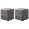 Day and Night - Day and Night Nightstands 2 Units Gray Velvet 30x30x30 Cm