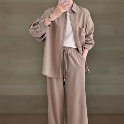 New ArrivalS Open Run Women S Autumn Pocket Hip Cover overSized Shirt Wide pantS