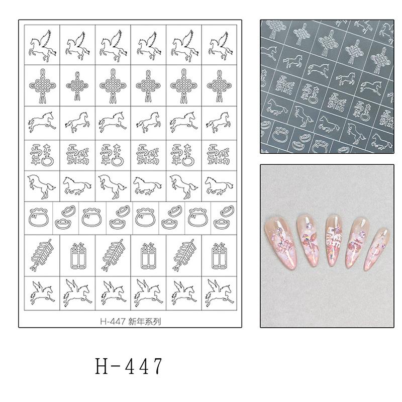 

Fully Transparent Hollow Year Of The Horse Nail Stickers Spray Painting Stencil Fireworks Lanterns Sycee Templates Auxiliary H47