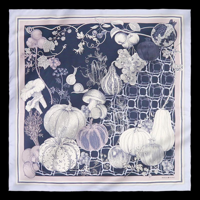 MARJA KURKI Fruits Abundant Mulberry Silk Large Square Scarf