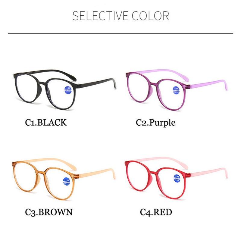 Vintage Round Reading Glasses Women Fashion Anti Blue Light Farsighted Eyeglasses Anti-fatigue Hyperopia Prescription Eyewear