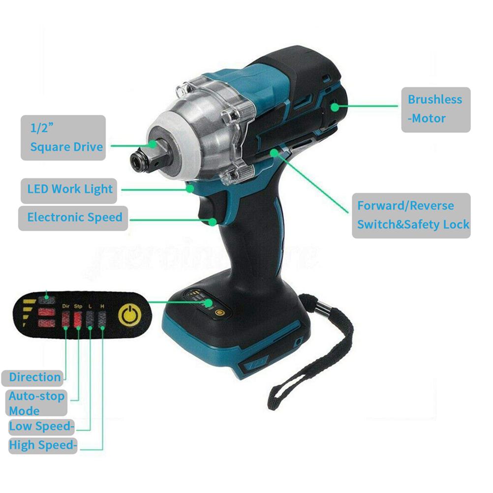 Cheie de impact fără perii Cheie de impact fără fir Cheie electrică rezistentă la uzură pentru întreținere Tâmplărie