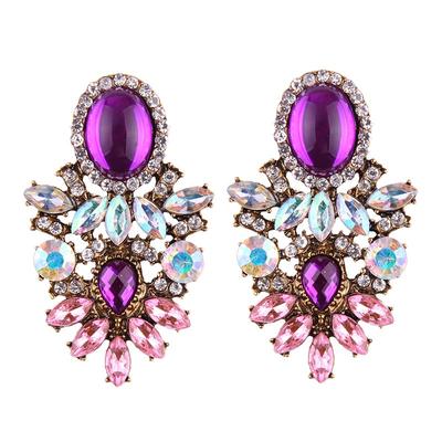 Boho Big Crystal Indian Drop σκουλαρίκια Γυναικεία μόδα κοσμήματα Γυναικεία στρας έθνικ δήλωση γάμου Σκουλαρίκια κρέμονται