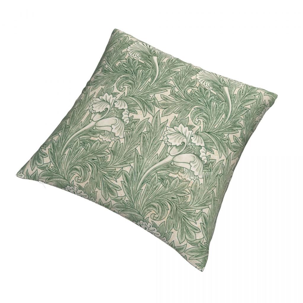 William Morris Tulip Pattern Sage Green Pillowcase Printed Fabric Cushion Cover Decorations Throw Pillow Case Cover Home Zipper