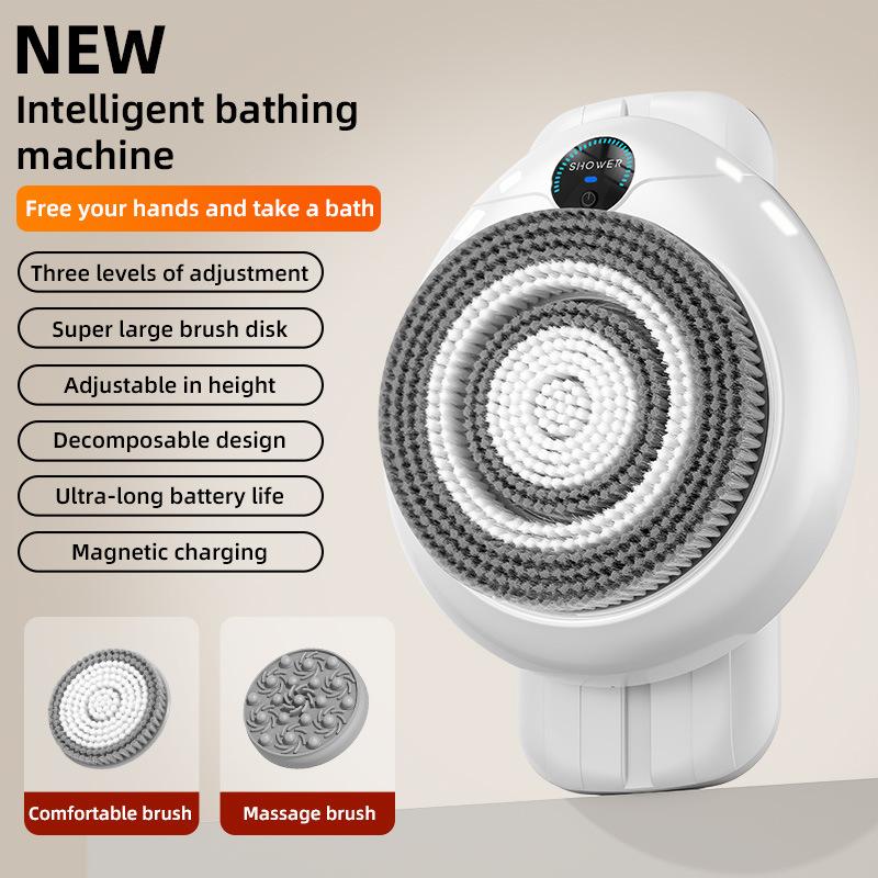 

Intelligent Automatic Wall-Mounted Bathing Machine Electric Brush for Back Rubbing Household Artifact body brush білий