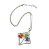 Handmade Winding Square Tree Of Life Necklace Gravel Crystal Pendant N92