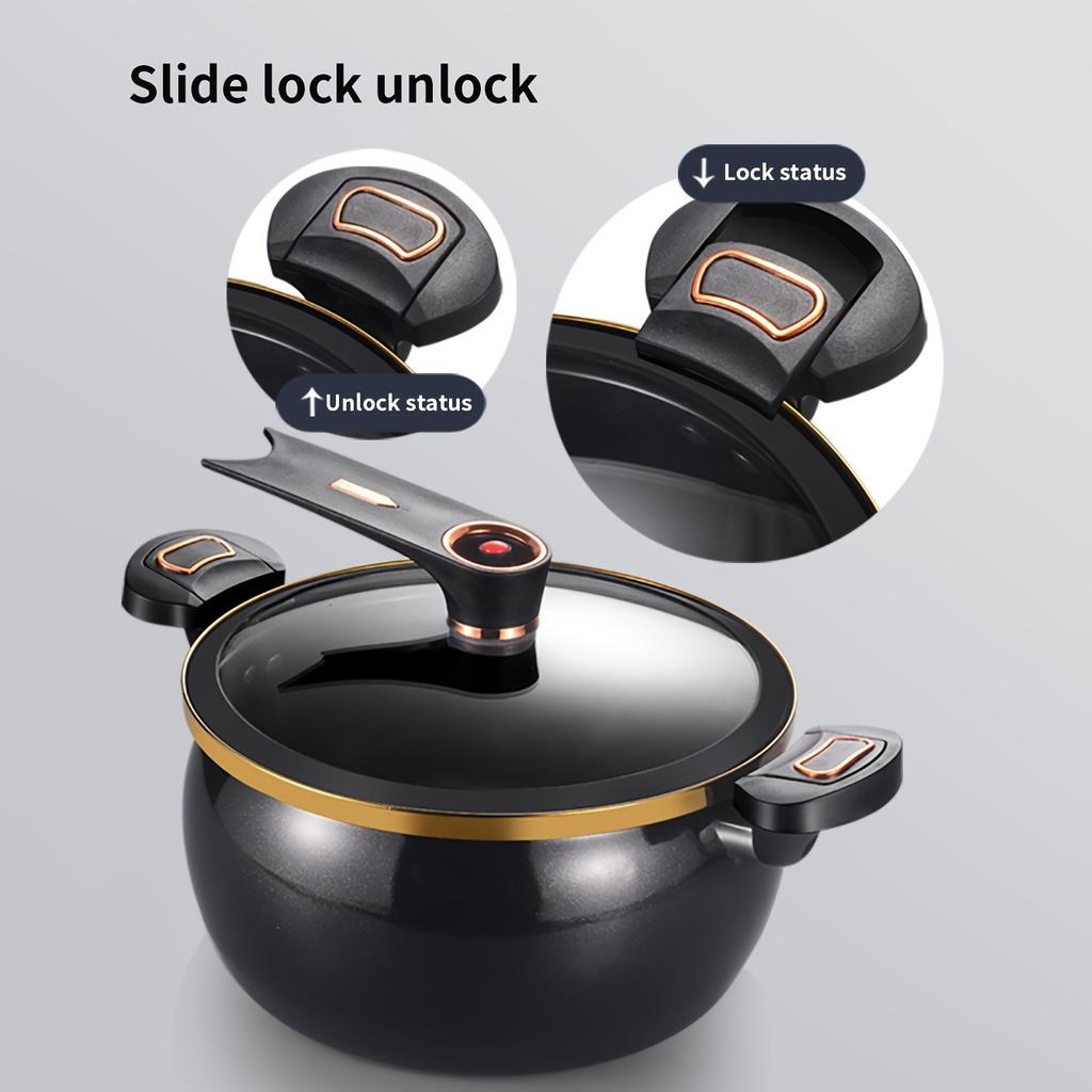 1pc Enamel Soup Pot Cooker Large Capacity Multifunctional Household Cookware Pressure Simmer Non-Stick Dual Handles Easy Cooking