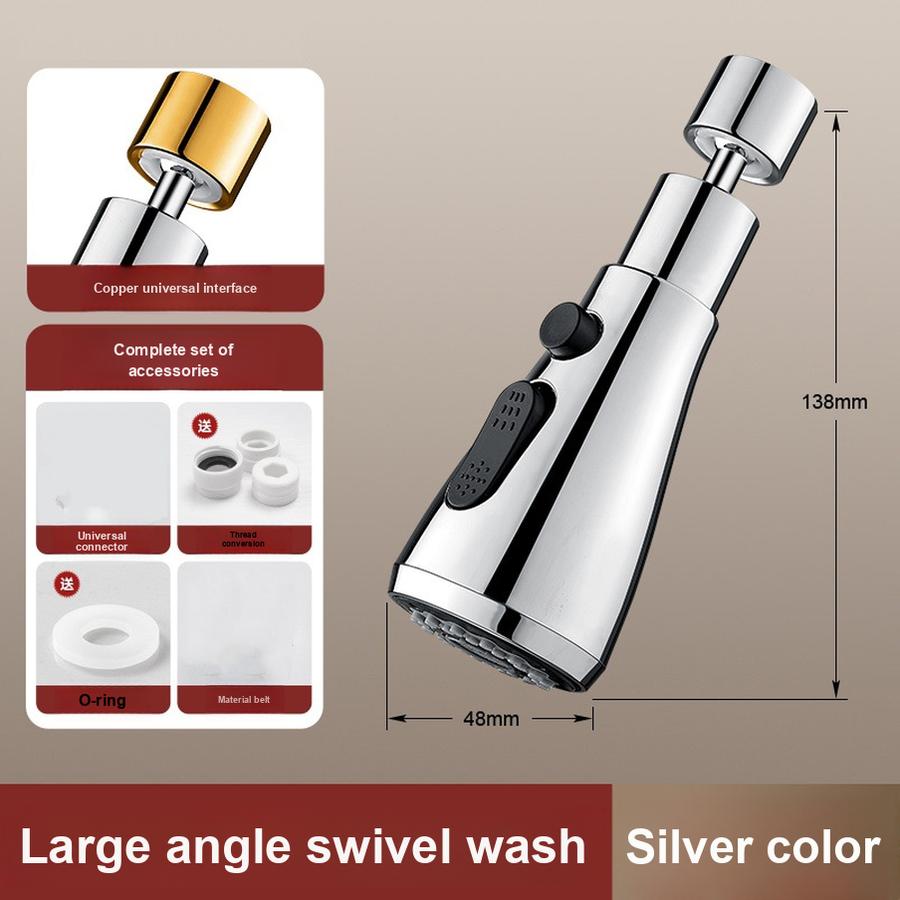 Faucet Splash Guard Kitchen Washbasin Universal Joint Extension Nozzle Booster Splash Proof Water Outlet
